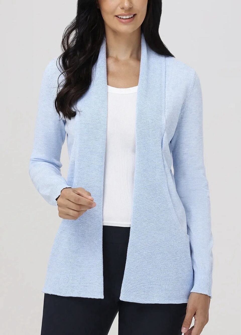 Lilly Pulitzer Allyse Open Front Cardigan cotton Blue Peri Size Small A011201